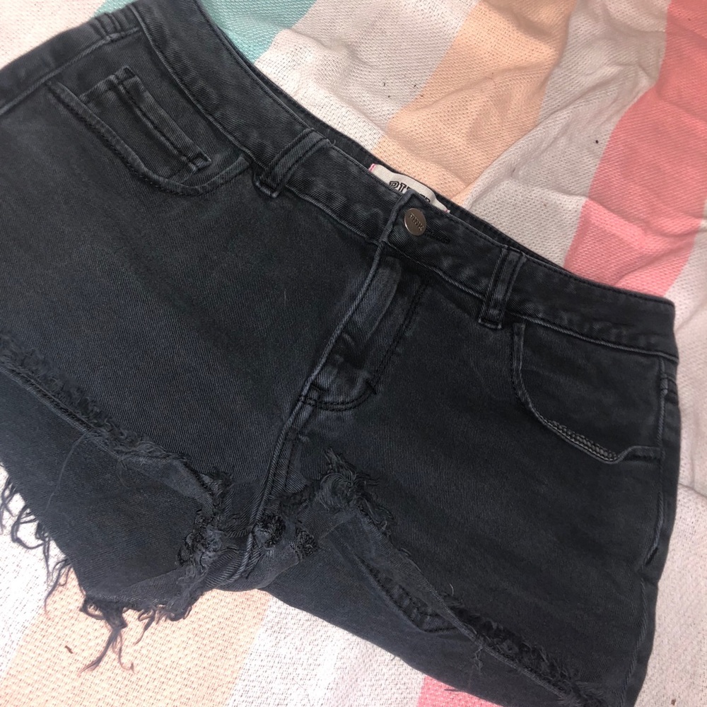 PINK black jean shorts